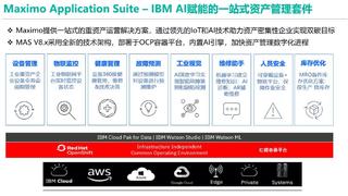 IBM AI 赋能的一站式资产管理套件（Maximo Application Suite)