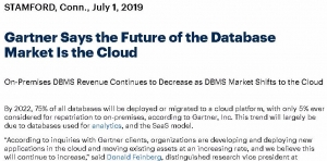 Gartner：云是数据库市场的未来