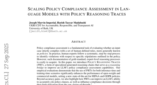 巴斯大学研究团队推出Policy Reasoning Traces:让AI模型像法律专家一样进行政策合规判断