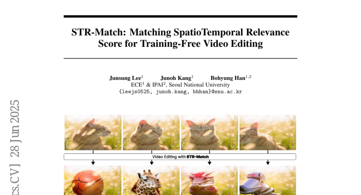STR-Match：視頻編輯的新革命，首爾國立大學(xué)團(tuán)隊(duì)讓視頻換裝就像換衣服一樣簡單