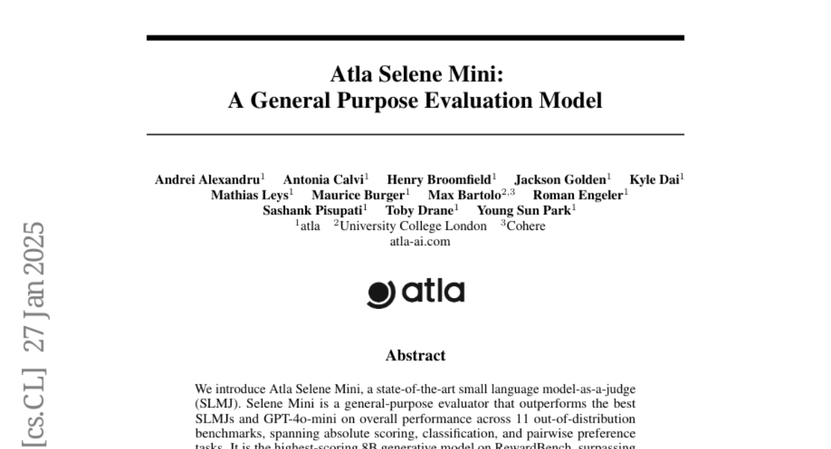 Atla˾Selene Miniһ8BǿģܳԽGPT-4o-mini