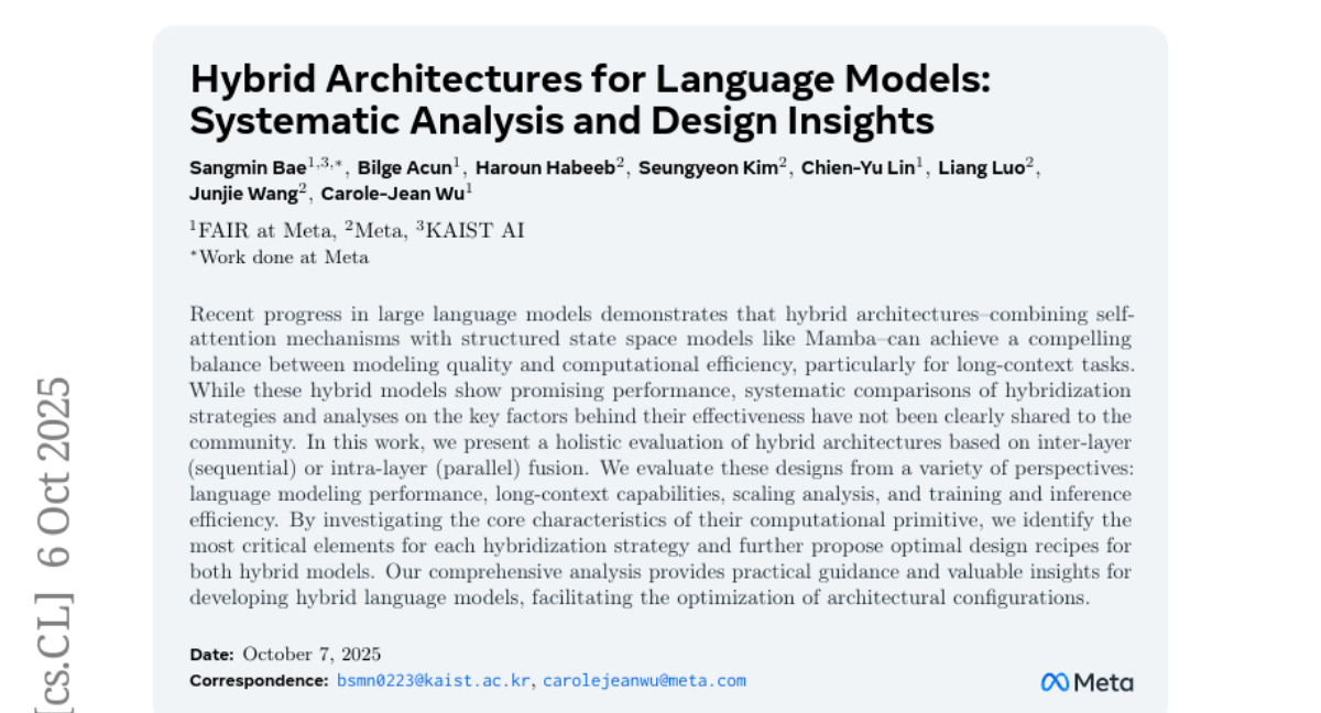 MetaƳģ¼ܹľһTransformerMambaAIȴָЧ