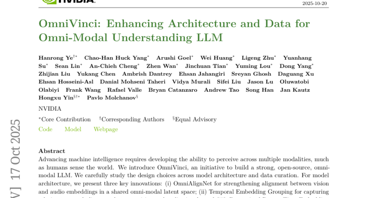 NVIDIAƳOmniVinciAIͬʱӵ۾ʹԵͻԽչ