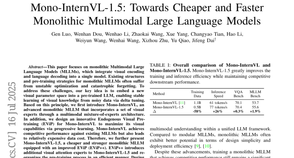 Mono-InternVL-1.5AIʼøٵǮ¡廪ѧȻƳĵͳɱܶģ̬ģ