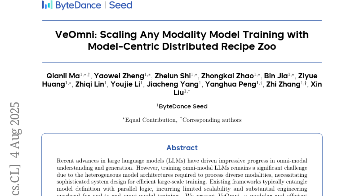 ByteDance种子实验室重磅推出VeOmni：让AI训练像搭积木一样简单的全新框架