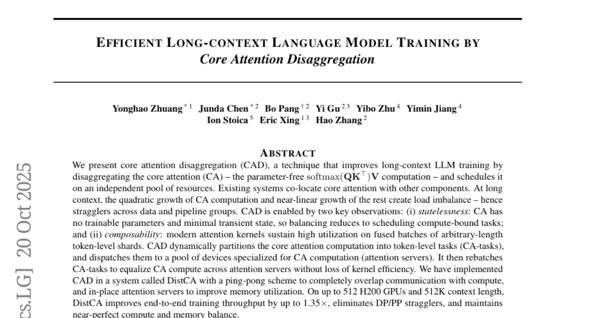 ���ڻ�÷¡��ѧ���DistCA����AIѵ�����ľͰЧӦ�������漼��