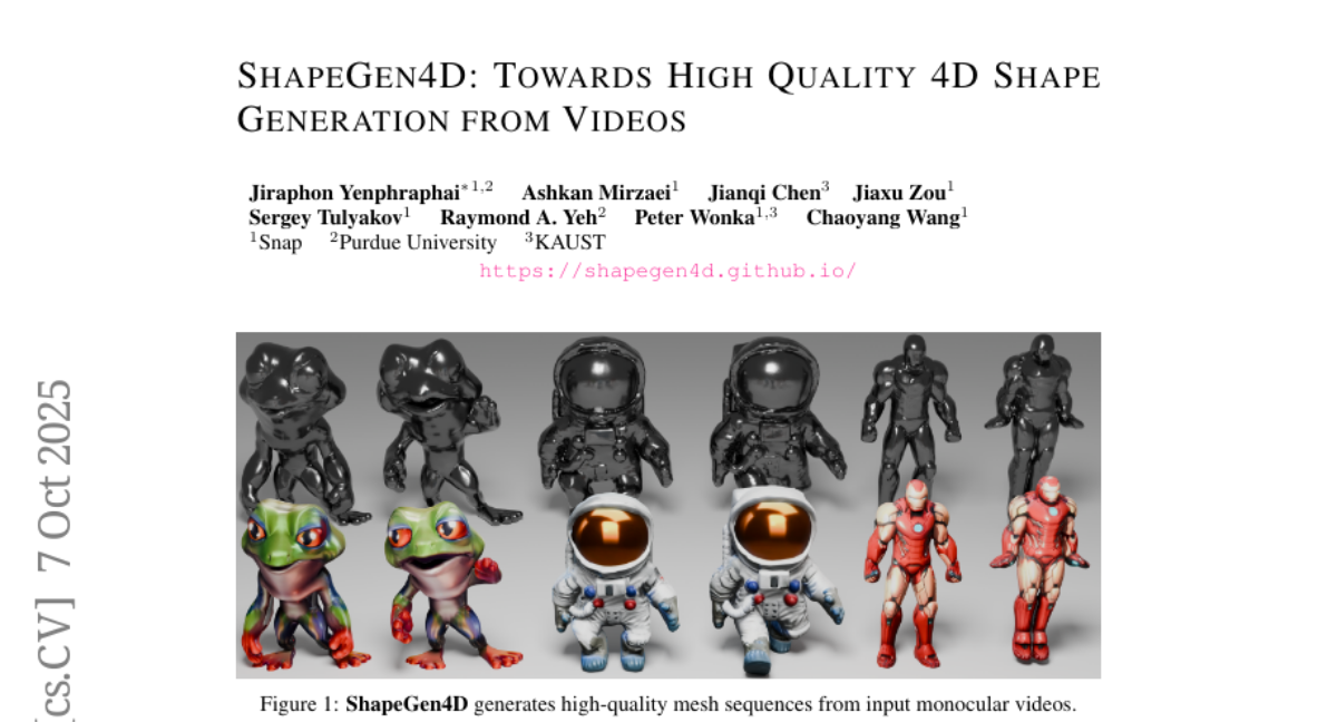 Snap˾ƳShapeGen4DƵе侫3D