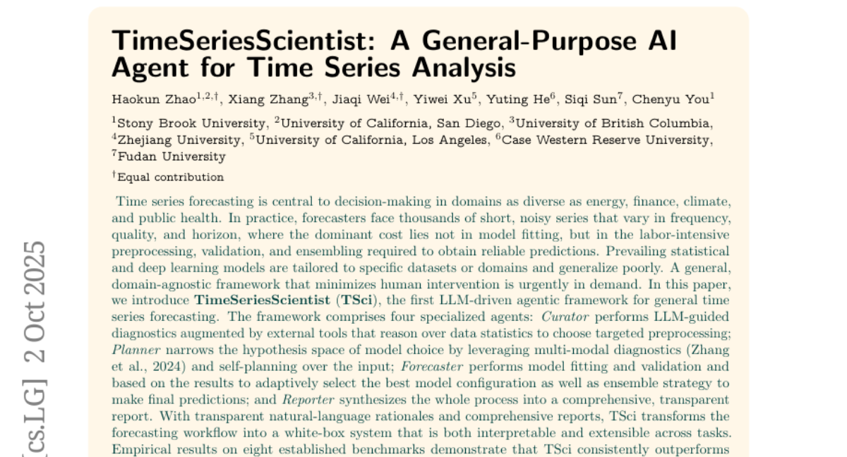 TimeSeriesScientist: ʷ׸ѧһȫԶʱеAIϵͳ