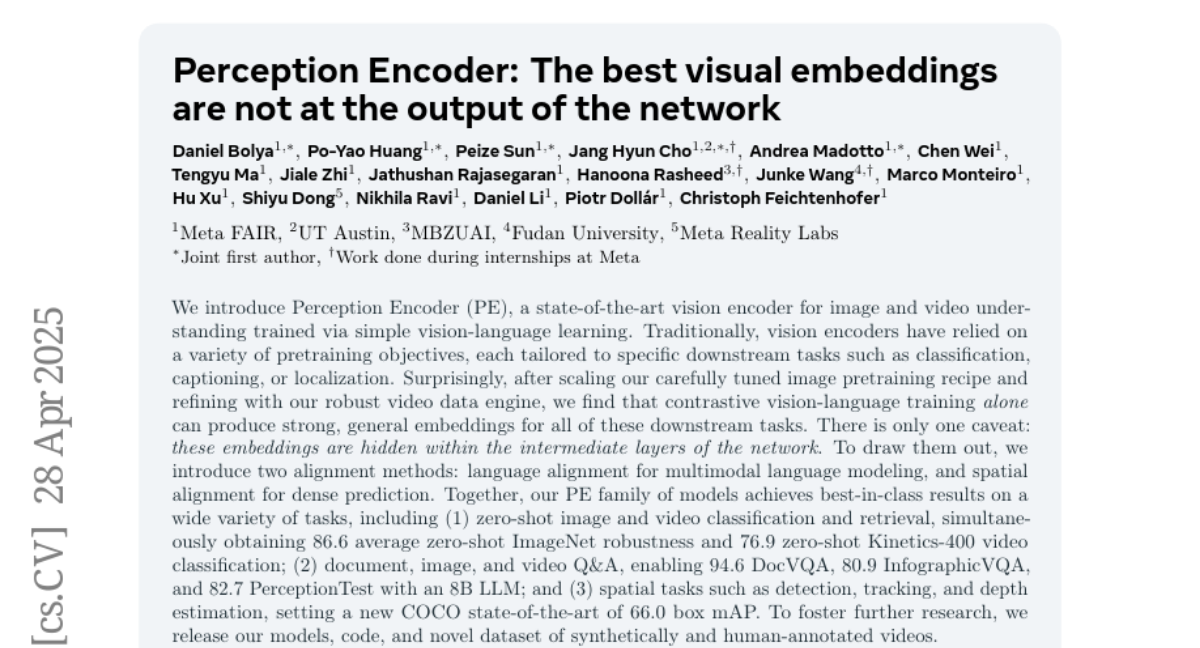 Meta的Perception Encoder：從"我什么都不是"到"我什么都能做"的AI視覺新革命