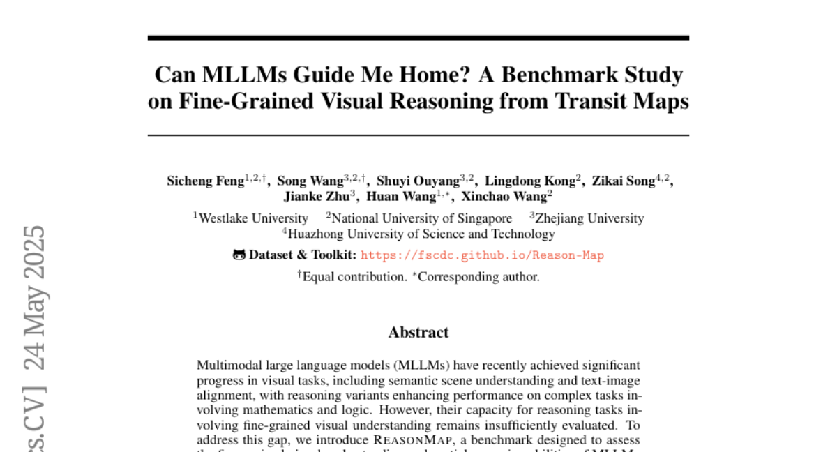 MLLMs能帮我找到回家的路吗？——新加坡国立大学等机构发布基于交通地图的细粒度视觉推理基准研究