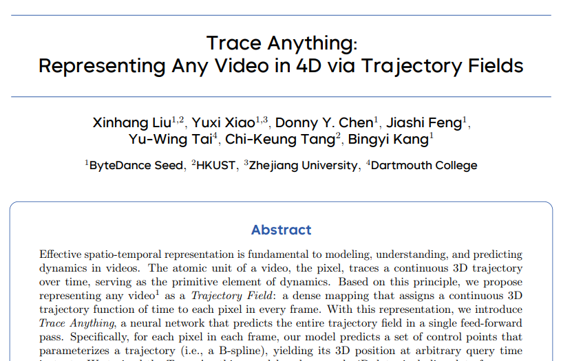 ���κ���Ƶ���ܡ��������Լ��Ĺ��£�ByteDance�о��Ŷ�����ù켣�����¶���4D��Ƶ����