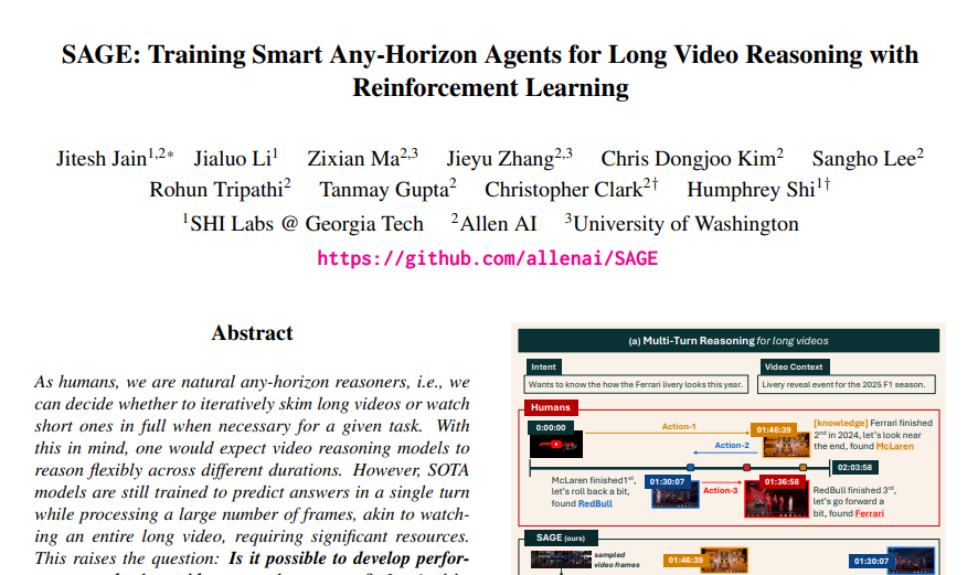 Allen AI�Ŷ��Ƴ�SAGE���׸���������һ�����뿴�೤�Ϳ��೤����������Ƶ����ϵͳ