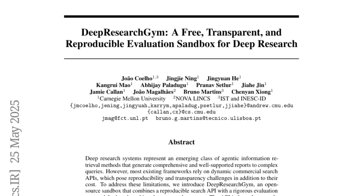 DeepResearchGymһѡ͸ҿɸֵоɳУо߰ҵAPI