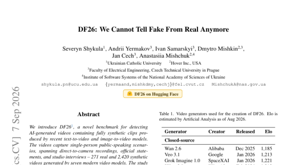 DF26:当AI造的假视频,连人类都认不出来了