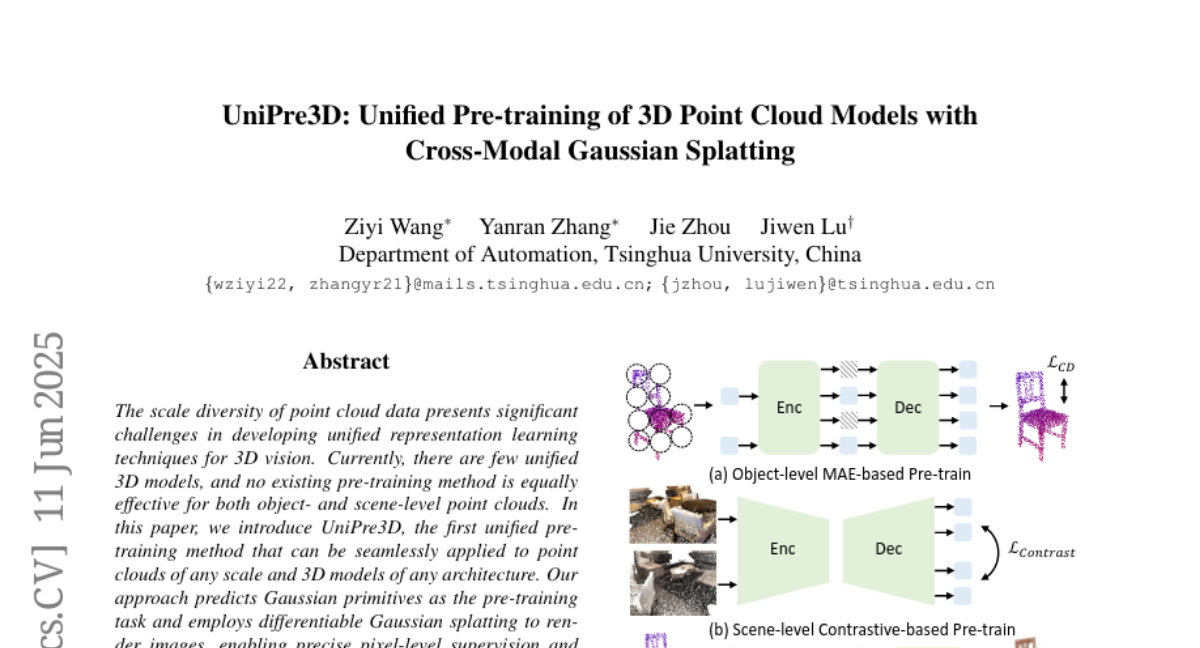 清华大学团队推出突破性3D预训练框架：让计算机像人类一样“看懂“立体世界