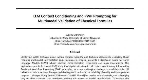 LLM情境调节与持续工作流程提示:革新化学分子式的多模态验证技术
