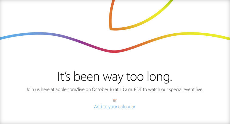 苹果证实：10月16日将直播新品发布会