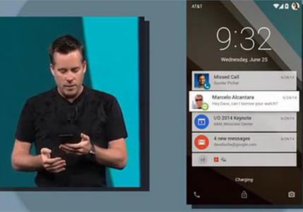 谷歌发布下代系统Android L：全新界面+性能提升