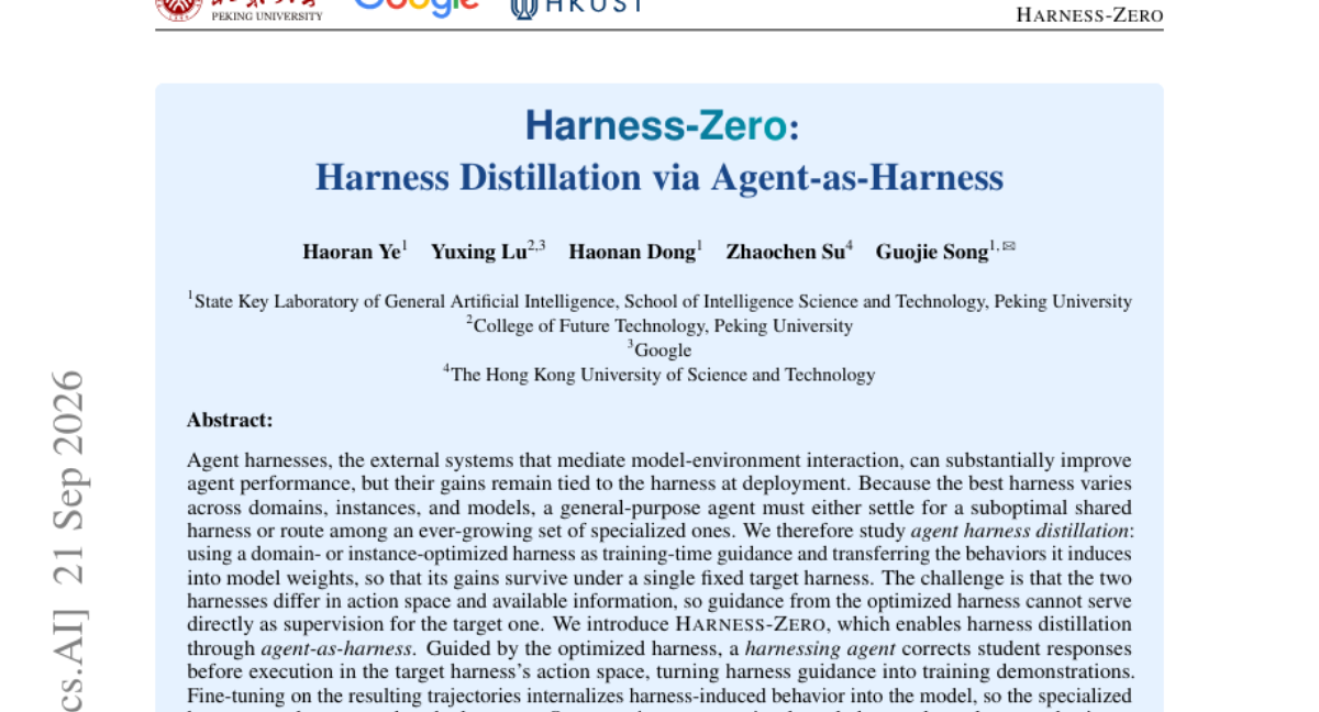 给AI装了一套外挂，效果拔群，可一卸载就打回原形：Harness-Zero如何把外挂能力"焊"进模型本身