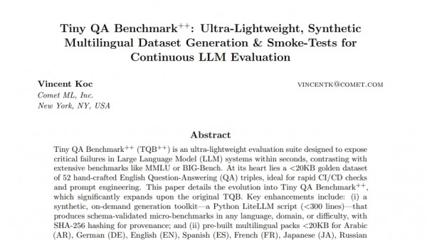 Tiny QA Benchmark++��LLMOps���������������������Ի�׼�����׼�