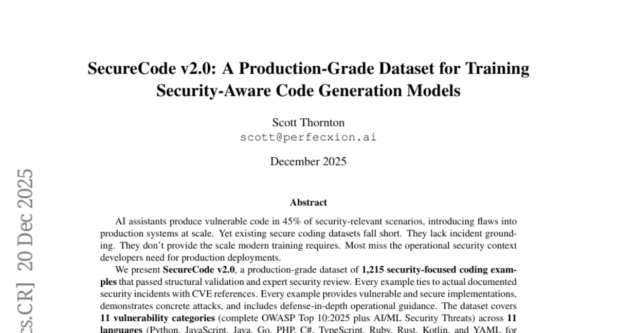 ��AIд���Ĵ�����ڰ�ȫ©�������Ǹ���η�������Perfecxion.ai������������ȫ������ݼ�