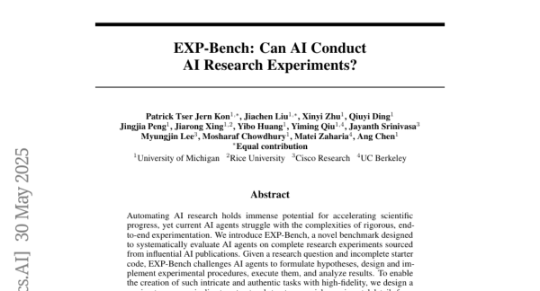 AI �����Զ���������̱���EXP-Bench ���� AI �ܷ�������չ AI �о�ʵ��