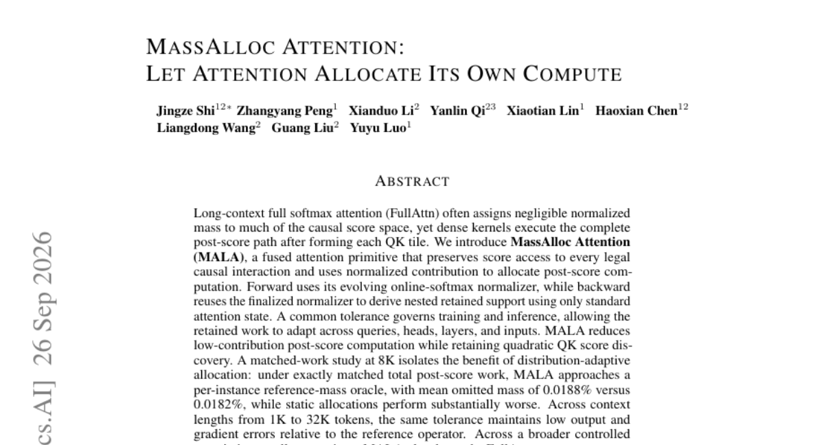 让注意力自己决定该算什么：一篇关于MassAlloc Attention的解读