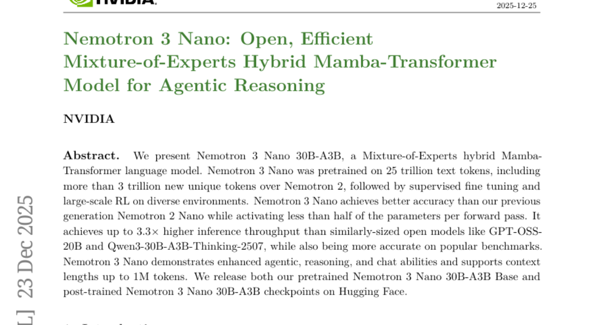NVIDIA����Nemotron 3 Nano��һ����"����"�ĳ���ЧAIģ�ͣ���Դ��������˿���