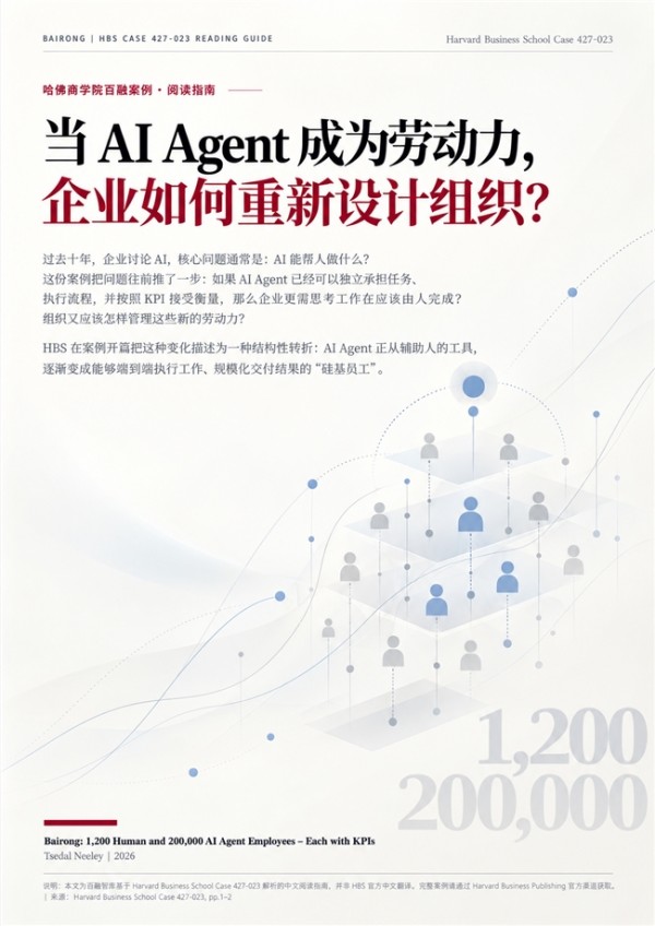 当 Agent 真正开始工作,企业首先要重新设计什么?|哈佛商学院x百融案例阅读指南