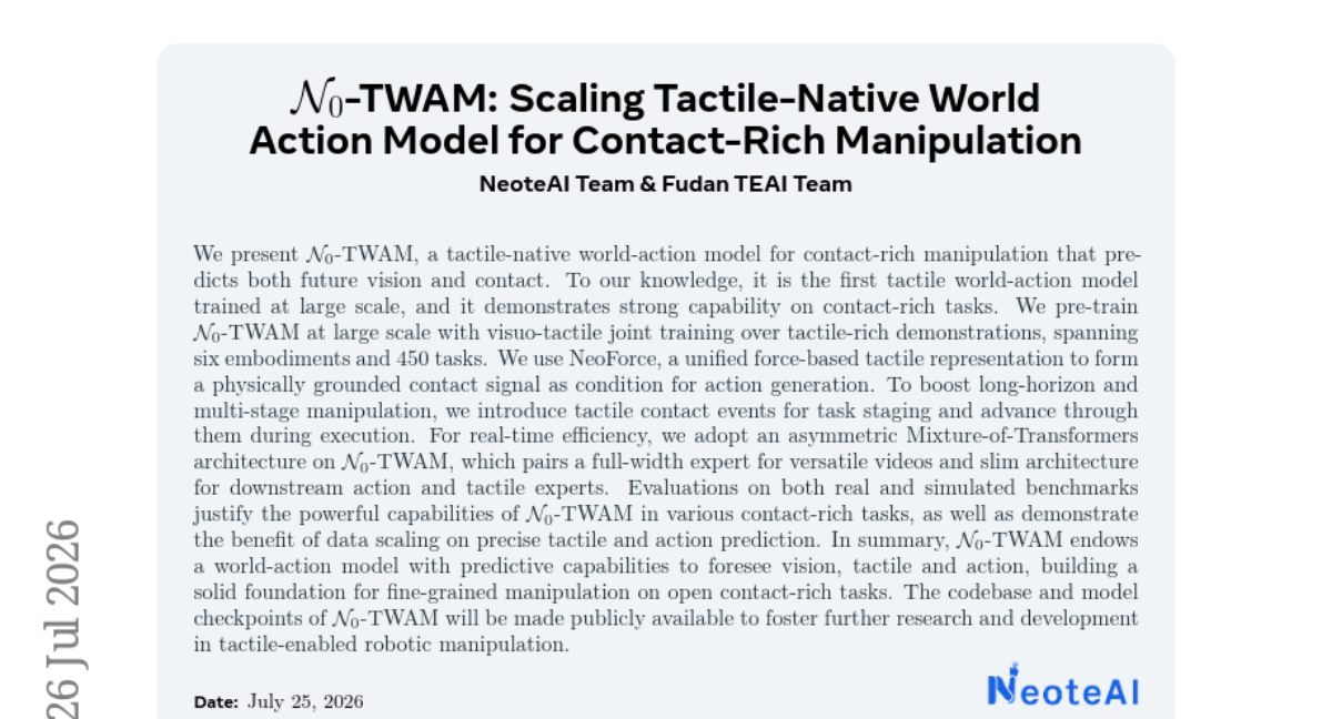 N0-TWAM：当机器人第一次学会"预感"触觉