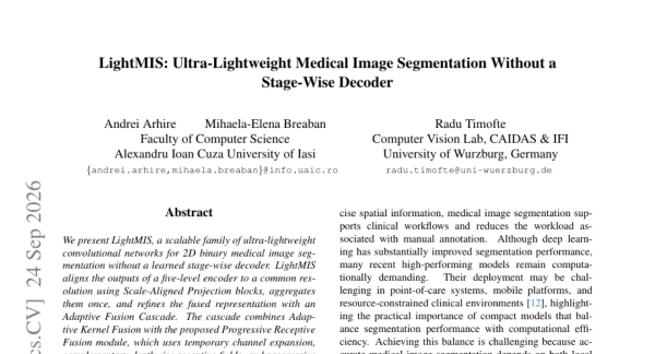 LightMIS��һ��ֻ��0.1M����������ҽѧͼ��ָ�ļ���ģ��