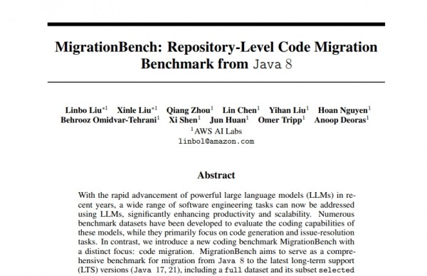 MigrationBench��AWS AI Labs�����Java����Ǩ�ƻ�׼����ƽ̨����AI������������