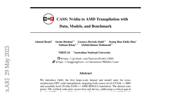 CASS����ԽNvidia��AMD�Ĵ���ת��ͻ�ơ�������MBZUAI�����ݡ�ģ�����׼���Խ������