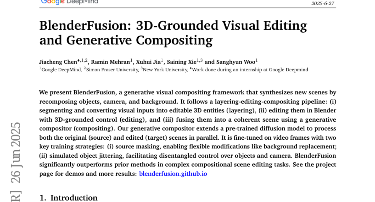 BlenderFusionȸDeepMindͨͼƬ3Dħ
