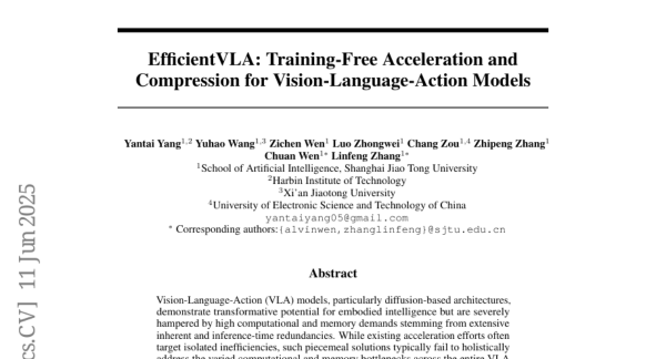 �����˱�����ˣ�������̫����ô�죿�Ϻ������Ŷӵ�EfficientVLA�û����˴�������93%