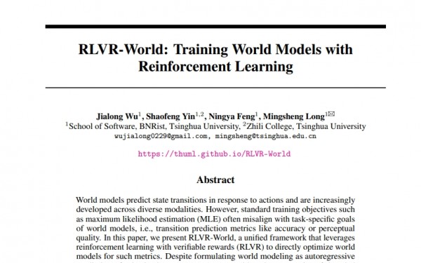 RLVR-World����ǿ��ѧϰѵ������ģ�ͣ�ͻ���Ӿ������Ա߽��ͻ�����о�