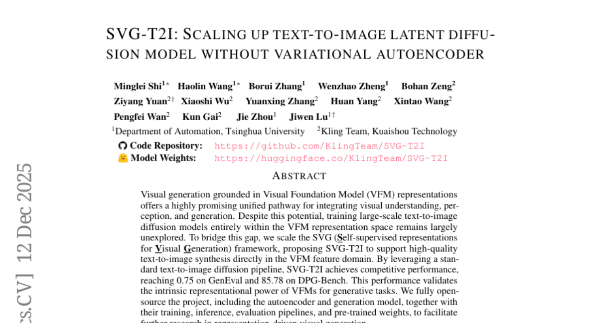 �廪��ѧ�Ŷ��Ƴ�SVG-T2I������VAEҲ�ܻ�����ͼƬ��AI�·���