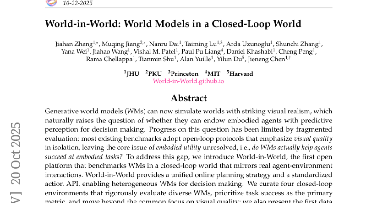 Լս˹ѧŶƳWorld-in-World߸AIģĸƽ̨