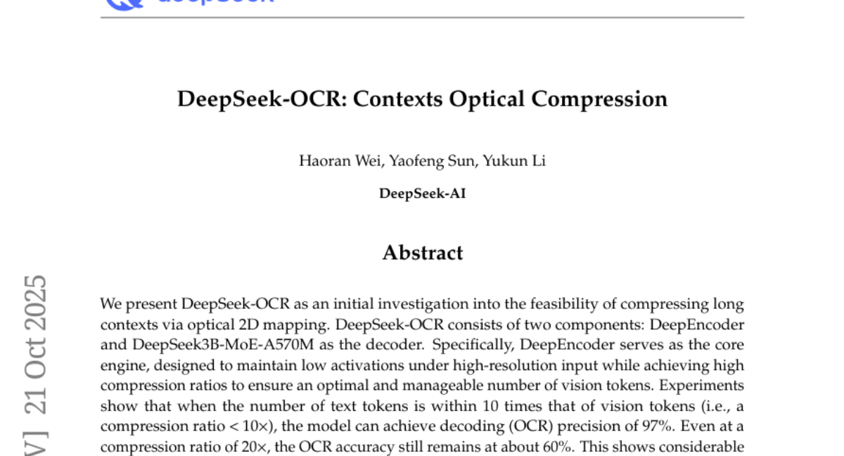 DeepSeek-AIƳOCRģͣü"ͼ˵"ѹıЧ20