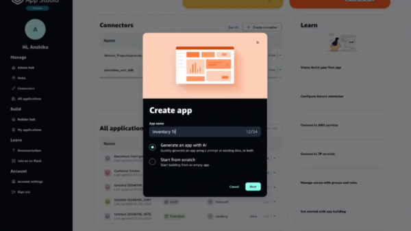 AWS App Studioȫ�����У������˶��ܹ���Ӧ�ó���