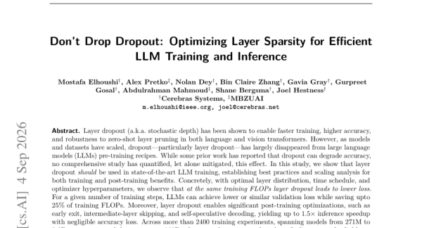 �����ӵ�Dropout�ˣ�Cerebras��2400��ʵ��֤������ģ��ѵ��Ҳ��Ҫ���"�ϹŶ�"