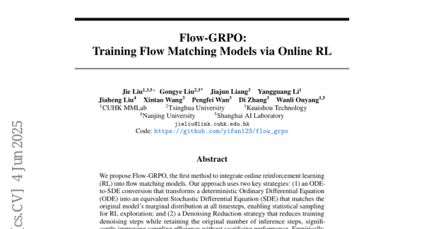 Flow-GRPO����AIͼ������"����"��ȫ��ѵ���������пƴ��Ŷ����Ƚ�����ǿ��ѧϰ������ƥ��ģ��