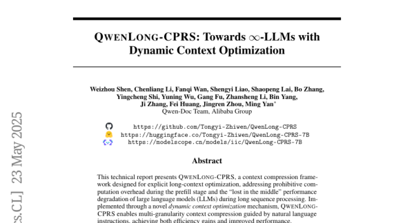 QwenLong-CPRS: ����Ͱ��Ƴ�ͻ�����޳��ı����ڵĶ�̬�������Ż�����
