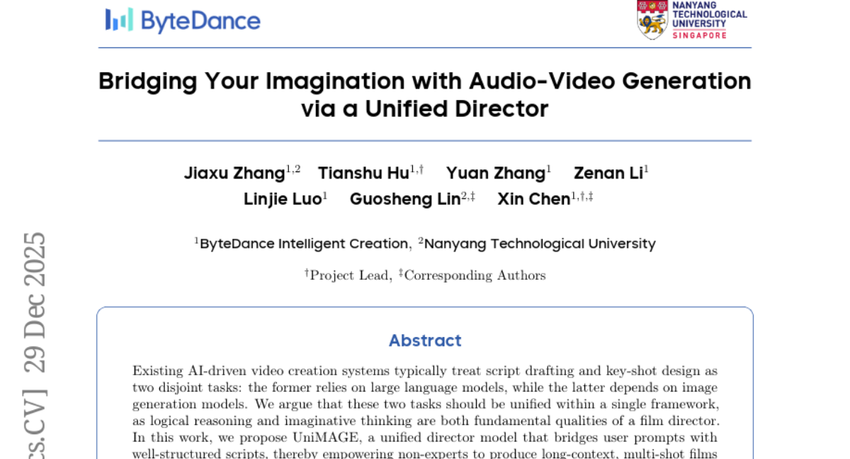 �ֽ������Ƴ�UniMAGE������ͨ��Ҳ���ĳ��������Ƭ��AI����