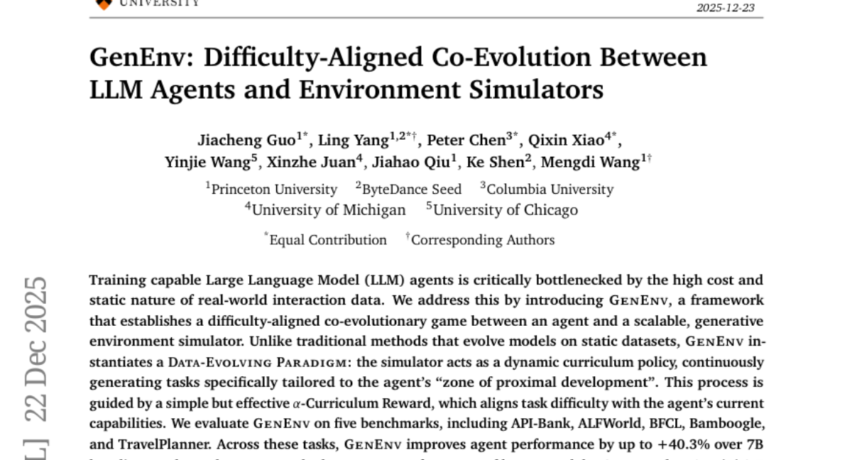 ����˹�ٴ�ѧ�Ŷ���AI����������һ����"��Ϸ"�гɳ���GenEnv����ƽ�ѵ�����ݰ�������