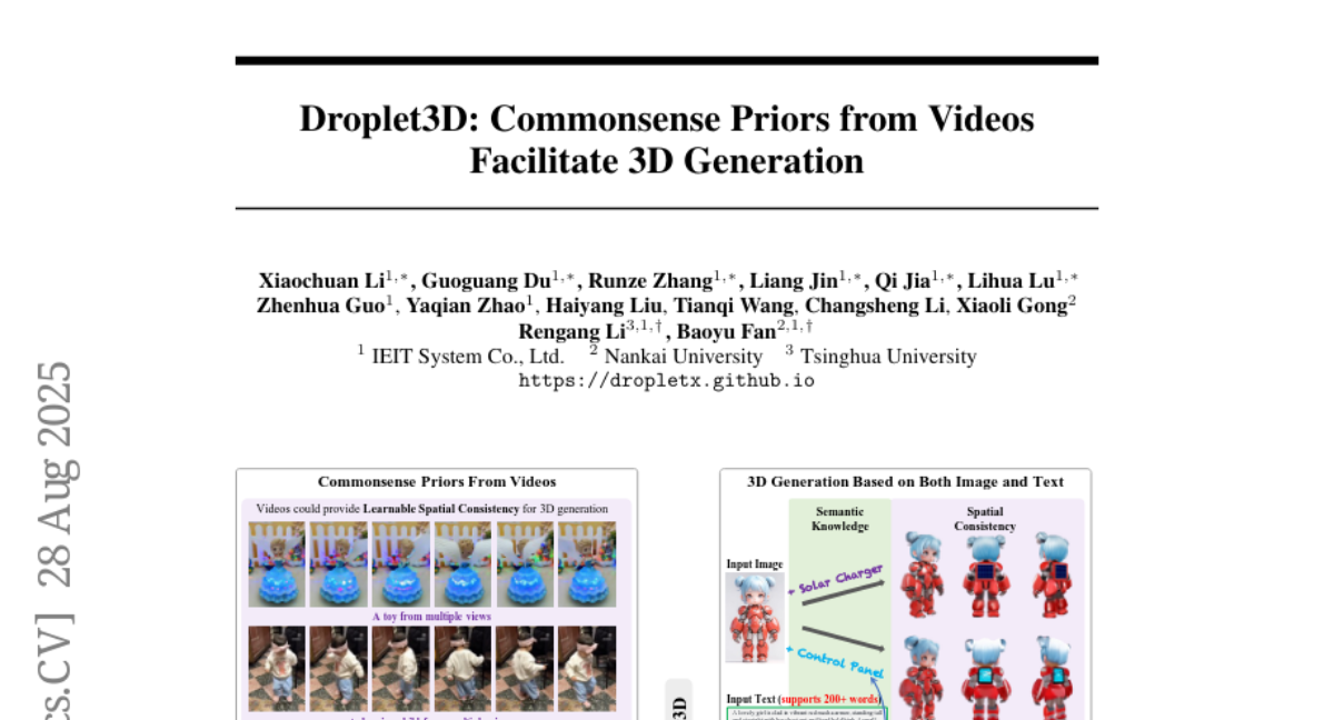 廪ȴ"Droplet3D"Ƶѧ3DAIϵͳ