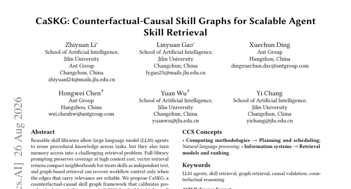 CaSKG：给AI智能体的"技能记忆"装上一套谎言探测器