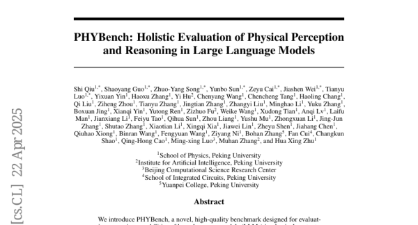 PHYBench��һ������������ģ������������������ȫ����ս