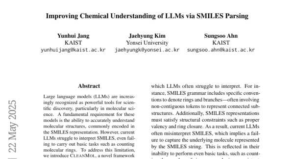 ���ƽ��ޣ�KAIST�о��Ŷ���SMILES����������������ģ�ͶԻ�ѧ���ӵ���������