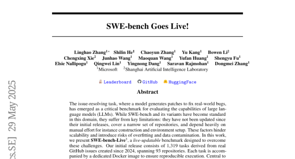 SWE-benchֱ�����ߣ�΢��Я���Ϻ��˹�����ʵ�����Ƴ�ʵʱ���µĴ����޸���׼����